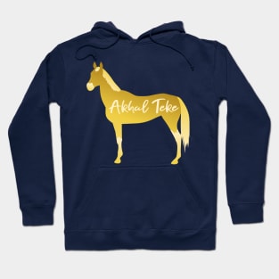 Gold Akhal Teke Digital Minimal Construction Paper Cutout Silhouette Hoodie